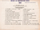 [FAREWELL DINNER & DAILY MENUS ABOARD USNS ELTINGE] Military Sea Transportation Service – Suggested menu for weight reducing. USNS Eltinge (T-AP 154) [2 menus] Salon and crew mess, Tuesday, August 12 & 13 1958. Farewell dinner = Veda yemegi.