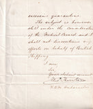 [THE FIFTH CHOLERA PANDEMIC (1881-1896) / TRADE SHIPS] Autograph letter signed ('Edwd. Thornton') to T. W. Smyth of the West Hartlepool Shipowners Society, regarding quarantine at Russian Black Sea ports during the Fifth Cholera Pandemic in 1884