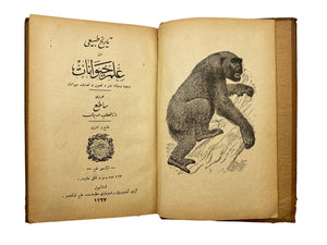 [EARLY ZOOLOGY BOOK BY TURKISH FRÖBEL] Tarih-i tabiîden ilm-i hayvânât: Vücûd ve hayât-i beser; tasvîr ve tasnîf-i hayvanât [i.e. Zoology from the Natural History: The anatomy and the life of human; the description and the classification of animals]