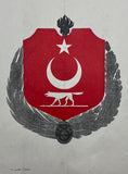 [VEXILLOLOGY / THE MIDDLE EASTERN GRAPHIC DESIGN / NATIONALIST SYMBOLS] [A rare print of proposed design for the national emblem of New Turkey in 1925, supplemented by Turkish Life magazine, designed by Turkish artist Namik Ismail]