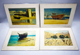 [DUBAI / LANDSCAPES] Four landscapes from Dubai: Young sailor, Scenery with ship, Farm in mountains, Old Dubai creek