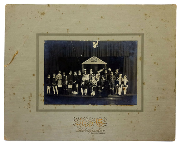 Original photograph of Hamlet play staged in the Imperial Ottoman palace, Yildiz before 1923. Photographed by Sebah & Joaillier.