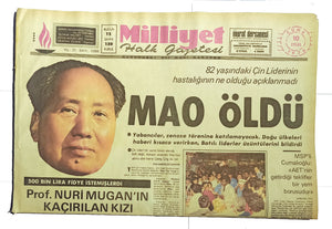 [MAO'S DEATH / HEADLINE] Milliyet Halk Gazetesi. Yil 27, No: 10365. 10 Eylül 1976, Cuma