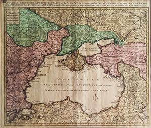 [MAP / 18TH CENTURY / THE BLACK SEA / CRIMEA / UKRAINE / EASTERN EUROPE] Nouvelle Carte de la Petite Tartarie et la Mer Noire, montrant les Frontieres de l'Impératrice de Russie et de l'Empereur des Turcs, tant en Europe qu'en Asie...