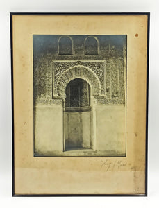 [FIRST FEMALE PHOTOGRAPHER OF TURKEY] Original unnamed photograph: Mihrab of the Mosque in the Alhambra