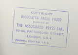 [MOST-MARRIED MAN FROM YEMEN] Original press photo with the stamp of Associated Press Ltd. of London, of soldier-poet to the court of Yemen, Al-Qadi al-Hahdrânî.