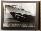 [GERMAN SUBMARINE INDUSTRY / WWII EVE / MIDDLE EAST] Photo album consisting of 31 large gelatin silver photos documenting the construction and launching of Turkish U-Boats titled "Birinci" and "Ikınci Inönü" in Fijenoord Shipyard