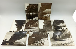 [MIDDLE EAST / 1979 MT INDEPENDENTA INCIDENT] Original 9 photographs showing the Independenta's burning after the explosion in 1979, Haydarpasa Port offshore