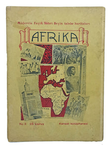 [RARE TURKISH SCHOOL MAP OF AFRICA] Afrika: Müderris Fayik Sabri Beyin talebe haritalari. No: 3. 25 kurus. Kanaat Kütüphanesi. [i.e. Africa: From the corpus of school maps by Mr. Faik Sabri]