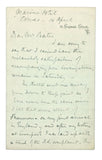 [AFRICA / EXPLORERS / SLAVERY / MANUSCRIPT] Autograph letter signed 'Samuel Baker', adressed to 'Dear Mr. Bates'