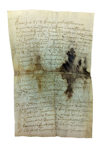 [MANUSCRIPT ON VELLUM - DESTROYED CHURCH BY OTTOMAN ARMY UNDER THE COMMAND OF KARA MUSTAFA / THE SIEGE OF VIENNA] Latin manuscript on vellum on the reconstruction of St. Ulrich of Vienna.