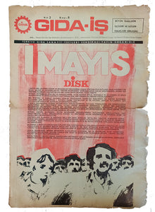 [MAY 1 COVER] Gida-Is: Türkiye Gida Sanayii Isçileri Sendikasi Yayin Organidir. Year: 2 - No: 8. 21.5.1980.