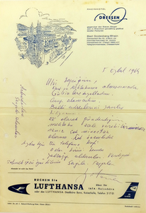 Autograph letter signed 'H. Taner', sent to Ulvi [Uraz].