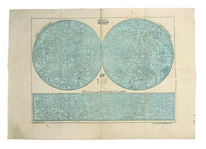 [INFLUENCES BY SIR FRANCIS BAILY IN AN OTTOMAN MAP OF THE SKY] Harita-yi semâ: Kevâkib, Tasnîf-i Kürre-i Cenûbî, Tasnîf-i Kürre-i Simâlî, Mintika-yi hareye mahsûs burûc. [i.e. Map of the sky: Stars, planets, South Pole, North Pole, and Zodiacs].