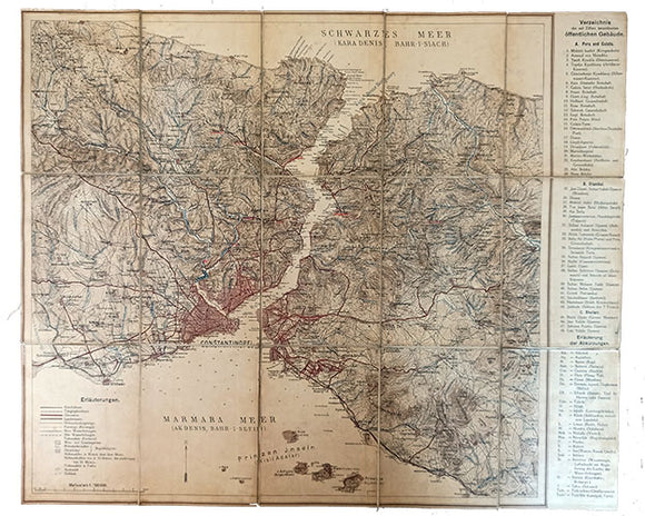 [MAP of CONSTANTINOPEL] [German map of the Bosphorus - Constantinople - Princess Islands].