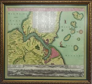 [LOTTER INTERPRETATION ON 18TH CENTURY CONSTANTINOPLE MAP] Plan von Constantinopel, mit der umliegenden Gegend, und des Canals vom Schwarzen Meer, verlegt von Tob, Conr. Lotter in Augsburg.