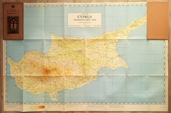 [SALMON'S MAP OF CYPRUS] Survey of Cyprus administration map. Scale of 4 miles to one inch = 1/253440.