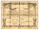 [ARMENICA / MUSIC] [Musical certificate of a degree of the Spiritiual Music Teaching, given by the Armenian Patriarchate of Dersaadet to a student of Gomidas Vartabed, signed by the Armenian Patriarch Hovhannes XII. Arsarûnî Efendi