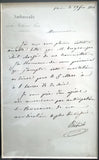 [FATHER OF THE OTTOMAN REFORM / TANZIMAT] Autograph letter signed 'Rechid' with his original engraved portrait.