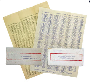 [AMERICAN PRESBITERIAN MISSIONARY IN CHINA] Two 1920s typescript letters from an American Presbyterian Missionary Serving in Shanghai, China signed 'Hallock'.