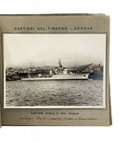[ITALIAN SUBMARINE INDUSTRY / WWII EVE / MIDDLE EAST] Cantieri del Tirreno Genova. [Photo album consisting of six large gelatin silver photos documenting the launching and floating of Turkish destroyer titled "Zafer" in Genoa Shipyard]